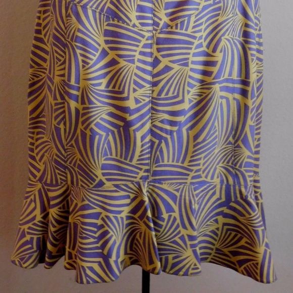 Marc Jacobs Yellow Purple Silk Runway Skirt sz 10 - Picture 6 of 6
